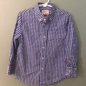 Boys White and Blue Button Down